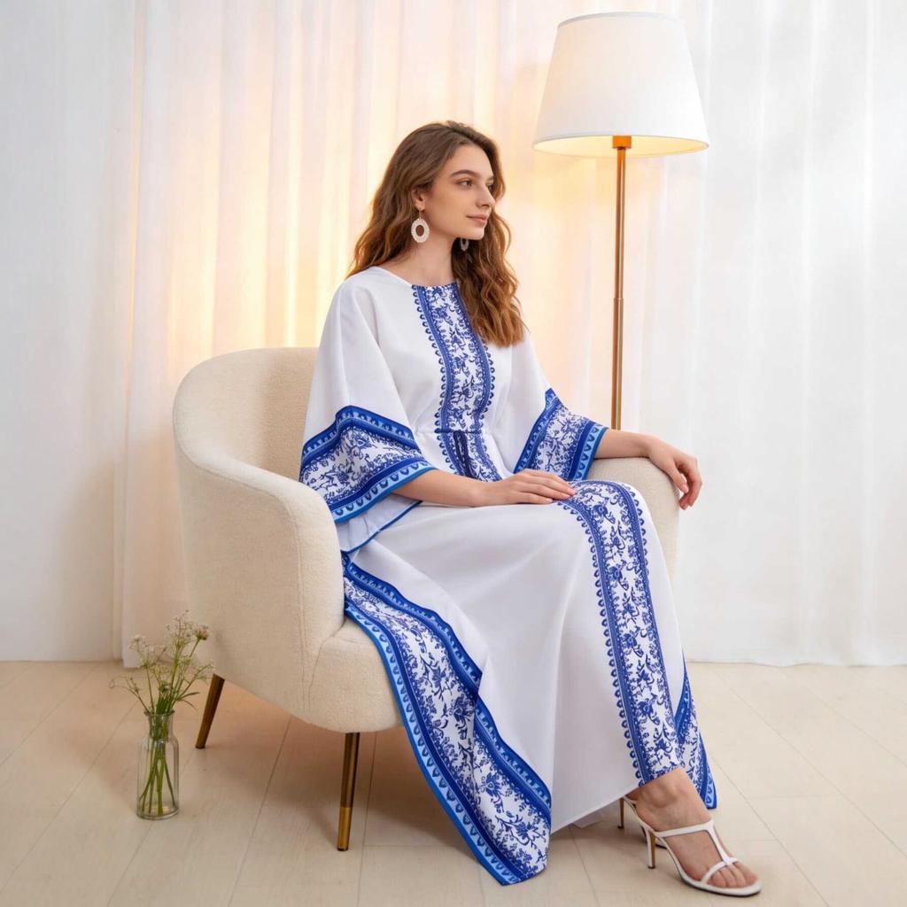 Neues weißes besticktes Kleid Damenstil elegantes Gewand Modekleid