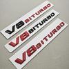Logo Cromato ABS 3D Emblema V8 BITURBO Parafango Auto Distintivo Laterale Adesivo per Mercedes Benz AMG C63S C63 E63 G63 G500 Adesivi Accessori