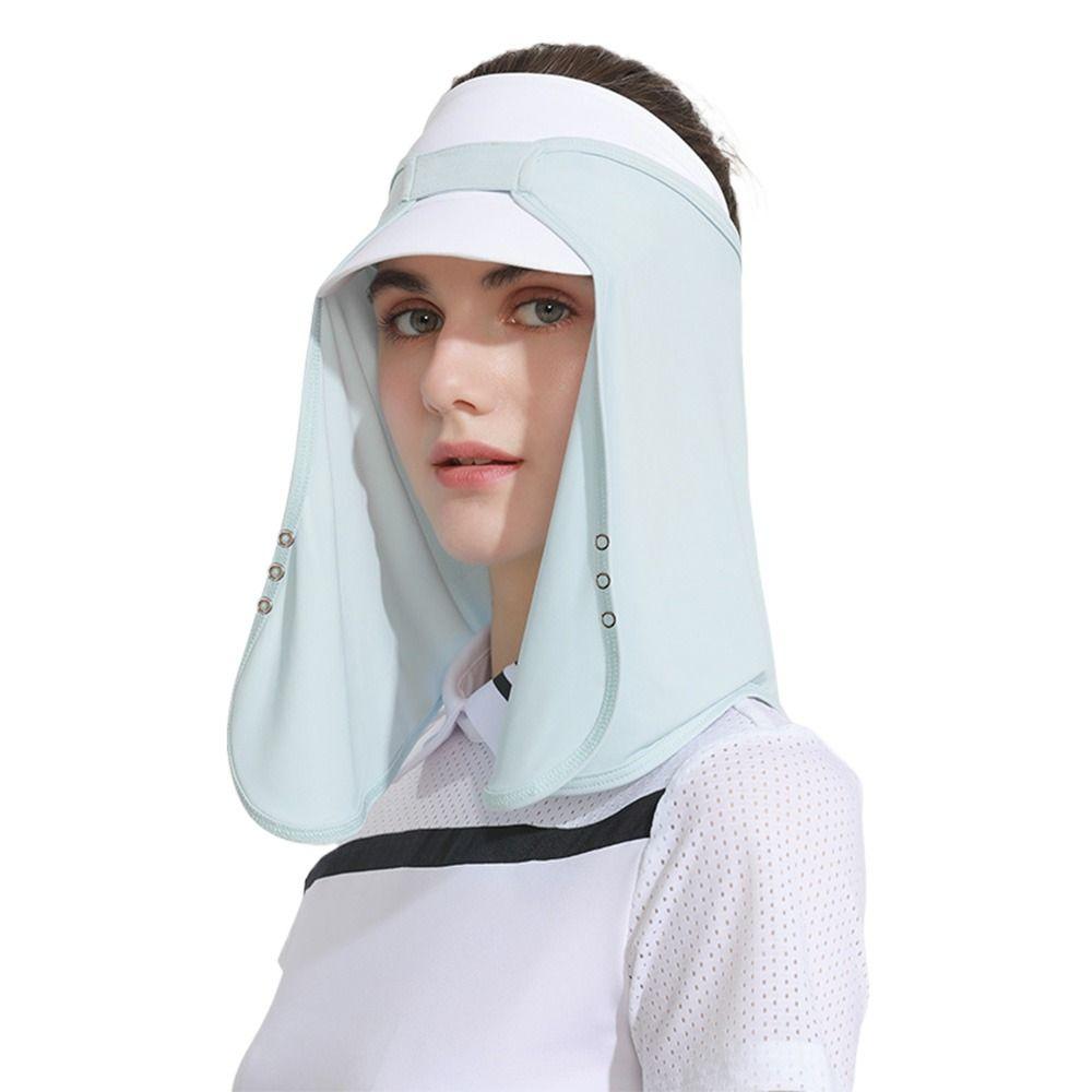 

Breathable Sunshade Casquette Hat Bucket Cap Empty Top Hat Outdoor Sports Sun Hat Neck Cover Scarf Ice Silk Hat синий