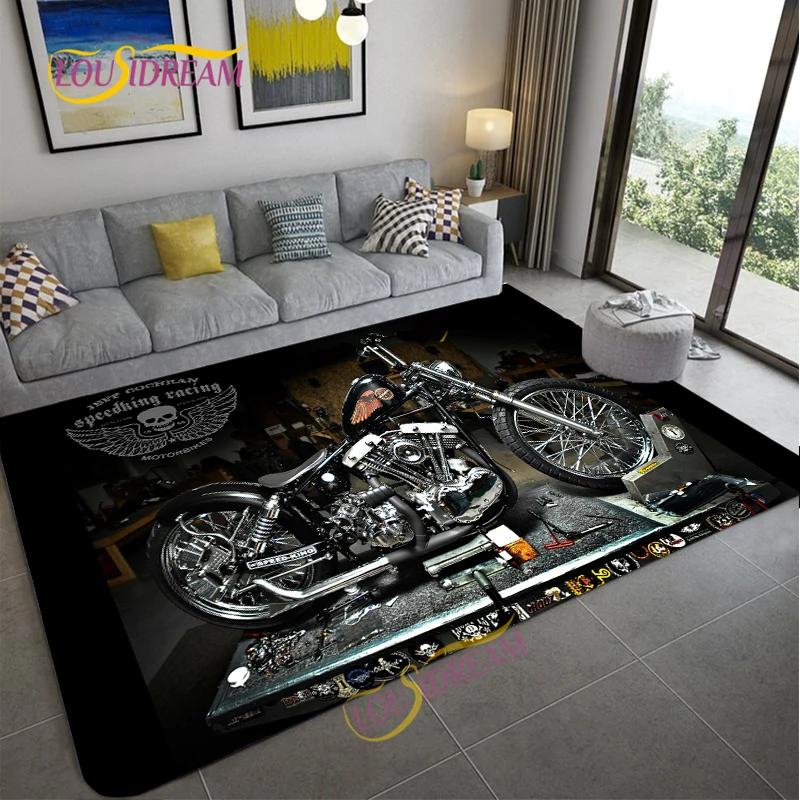 Tappeto retrò da moto, tappetino antiscivolo per grandi porte, zerbino da bagno per soggiorno, camera da letto, ingresso, decorazione per la casa
