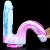 Two-pronged Mixed Color Silicone Double-headed Penis Size Fake Penis Female Anal Plug Masturbation Device Adult Products