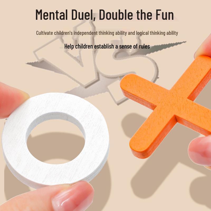 Cross-Border Wooden Tic-Tac-Toe: Early Education Puzzle Game for Kindergarten Logic Training