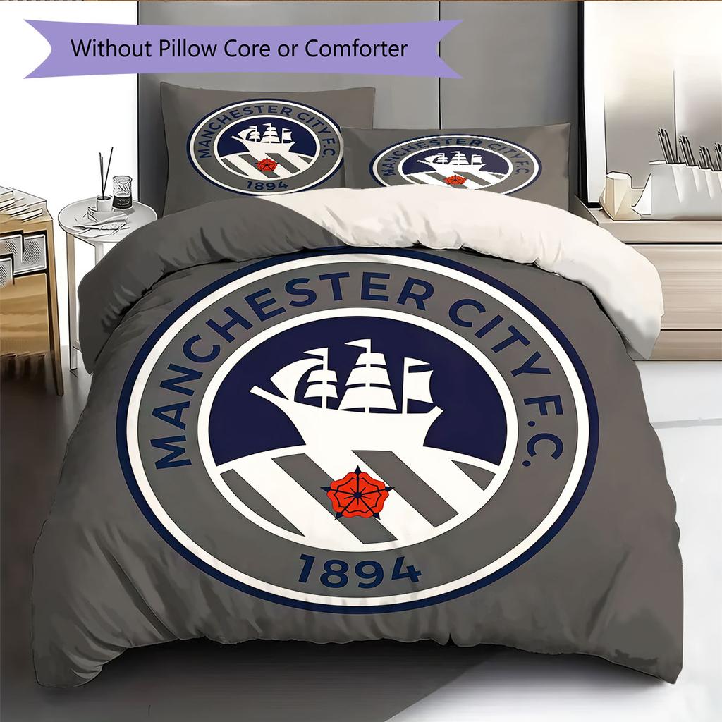 Morbida Coperta MCFC Set Biancheria da Letto Trapunta Copripiumino Federa Decorazione per la Casa Regalo di Compleanno (1 * copripiumino + 2 * federa, senza nucleo)