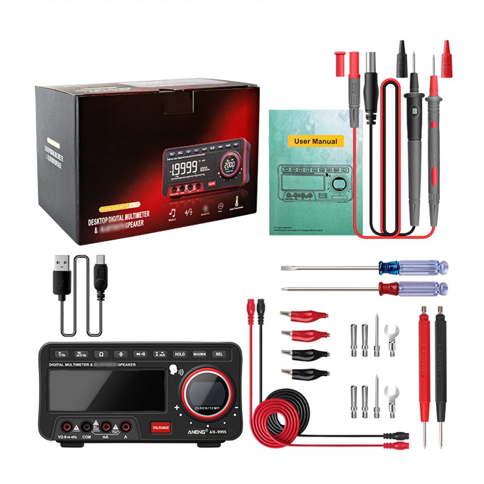 

ANENG 2-в-1 BT Speaker AC/DC мультиметр 19999 відліків True-RMS Voice Broadcast Multimeter with rechargeable battery