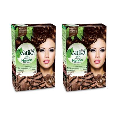 Henna Hair Color - Dark Brown Pack of 2 - Vatika Naturals - Brun Foncé 4.5 Color