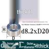 Außen-Ø 20mm Aluminiumlegierung Flache Unterlegscheibe Abstandshalter mit M6/M8/M10/M12 Innenloch - Metallwellenbuchse Isoliersäule.