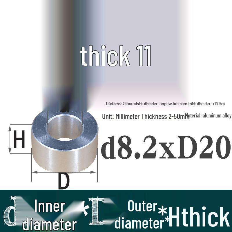 Außen-Ø 20mm Aluminiumlegierung Flache Unterlegscheibe Abstandshalter mit M6/M8/M10/M12 Innenloch - Metallwellenbuchse Isoliersäule.