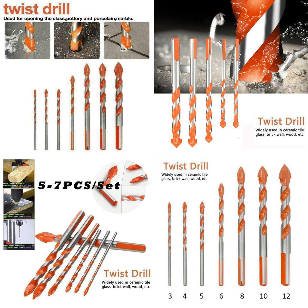 Premium 5/7 Pcs Drill Bits Set For Effortless Ceramic Wall Glass Hole Punching