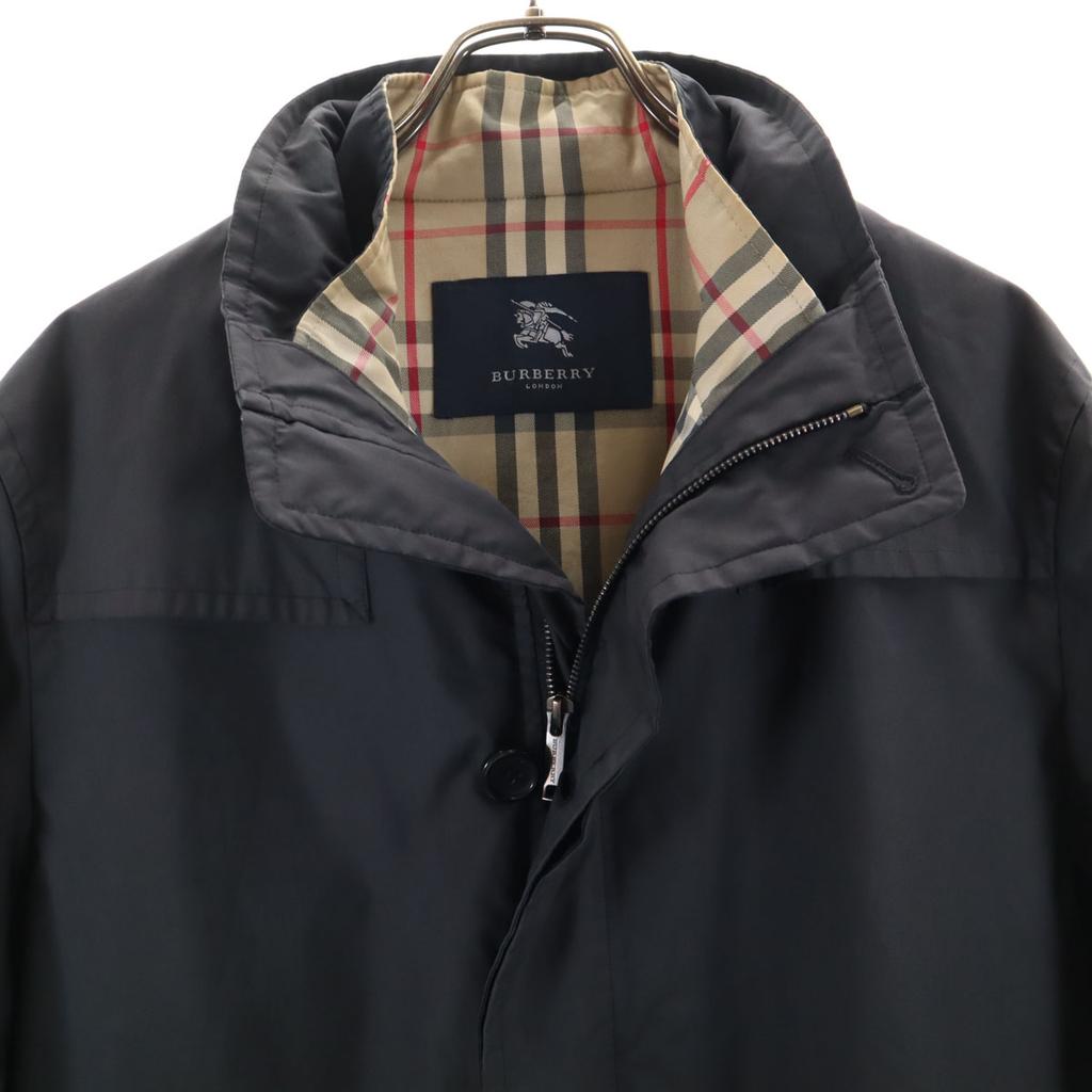 Burberry Made In Japan With Liner Coat M Black Sanyo Shokai Men's Used