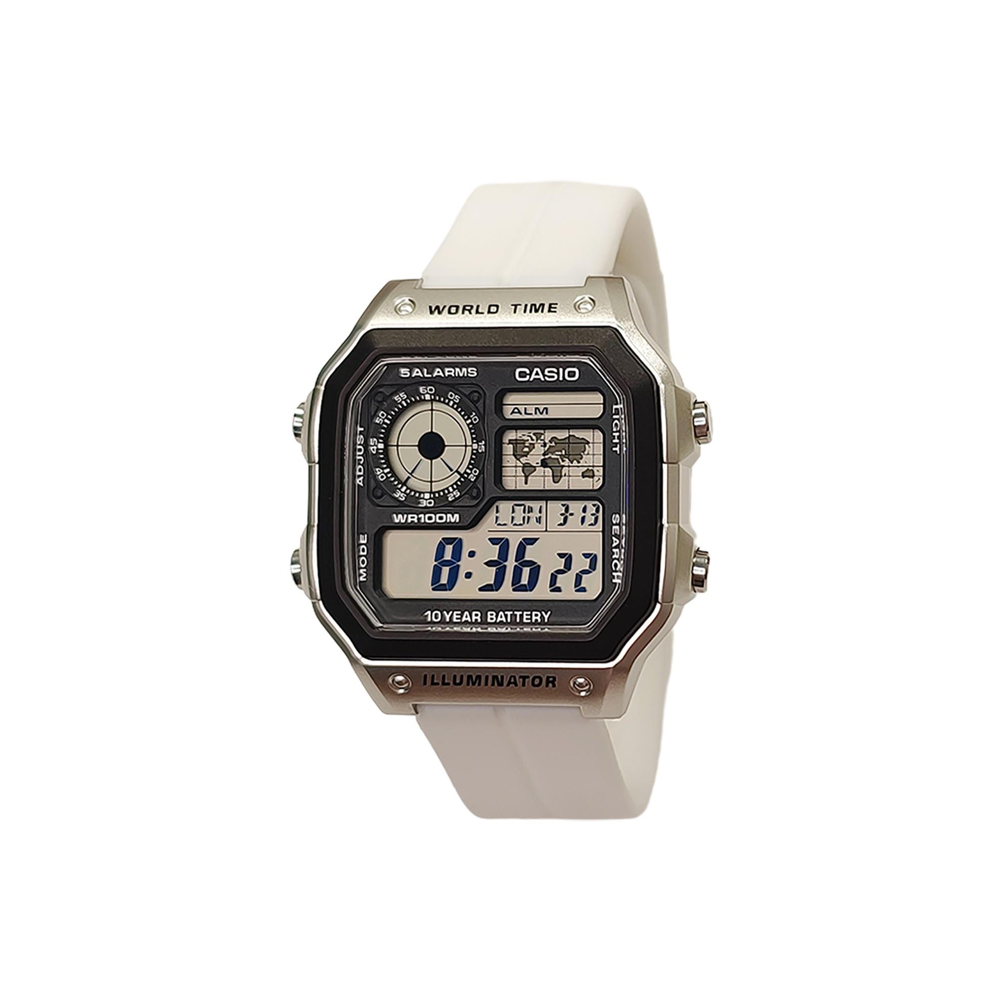 

CASIO Unisex YOUTH Black Watch AE-1200WHD-1A(Watch3--) Black Block Feather White