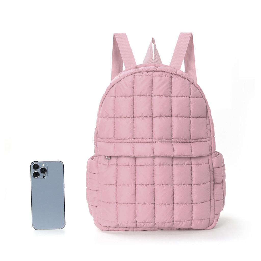 Casual Nylon Backpack For Women With 16in Laptop Storage And Splicing Design For Travel And Leisure