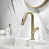 Brass Bathroom Pull-Out Basin Faucet Gun gray/Brushed Gold Deck Installation Single Handle Basin Tap White Kitchen Sink Faucet