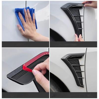 Prese d'aria laterali per parafanghi auto, spoiler in fibra di carbonio TPU, adesivi decorativi per parafanghi, prese d'aria, fori per prese d'aria, decorazioni esterne