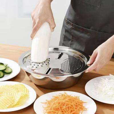 Koszyk na zlew ze stali nierdzewnej 5 w 1 Wielofunkcyjna miska kuchenna z tarką, sitkiem, odpływem, miską do siekania do przygotowywania warzyw, makaronu