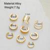 9Pcs/Set Simple Metal Non-Piercing Ear Clip Earrings for Women Shiny CZ Stone Fake Piercing Ear Cuff Daily Wear Party Jewelry