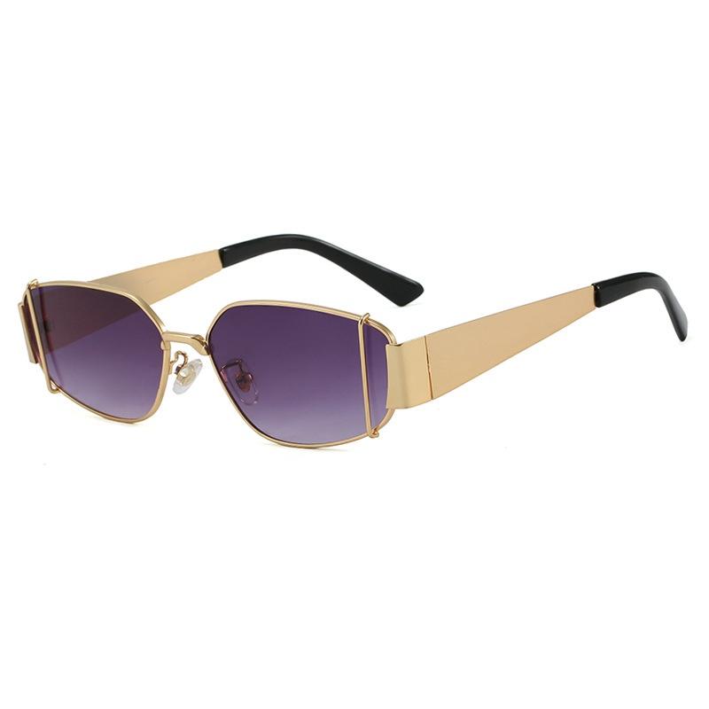 

Luxury Lrregular Rectangular Women Sunglasses Brand Personality Metal Frame Design Punk Men Outdoor Sun Glasses Uv400 as picture