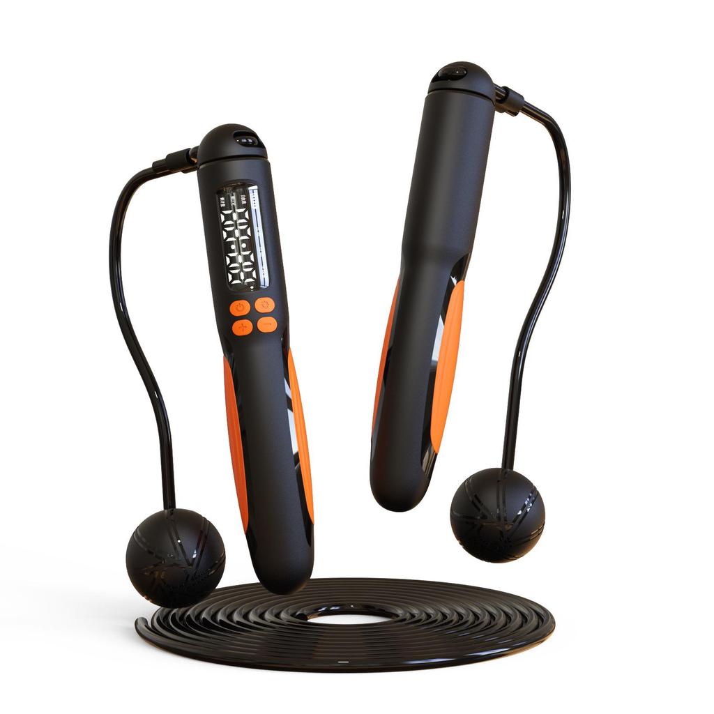 Rechargeable Smart Counting Jump Rope: Weighted, Cordless, Fitness Steel Wire, with English Display