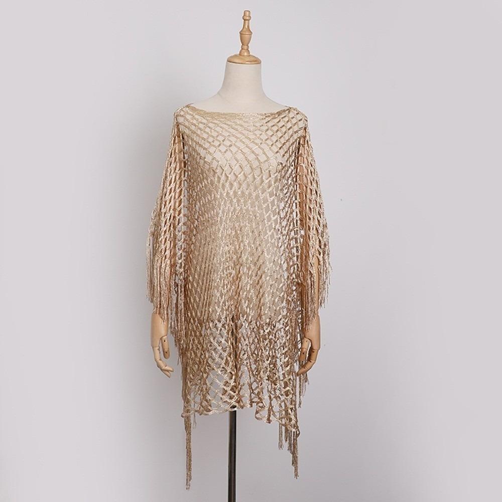 Versatile Lace Shawls Solid Color Beach Cover Up Casual Long Sleeve Cover Up  for Women