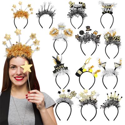 Glitter Headband 2025 Photo Props Fun Headband Party Blingbling Karaoke Party Hair Hoop Tinsel for Christmas Stage