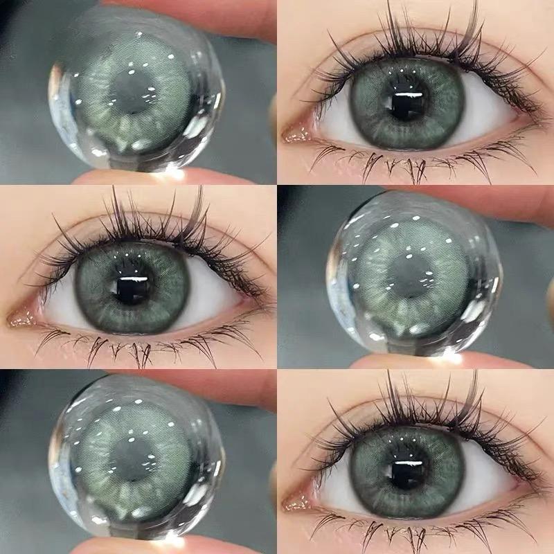 

MillCreek 2 шт./пара цветных контактных линз с миопией 0-8,00 степени косметические контактные линзы зеленые 14,2 мм натурально-серые для ежегодного использования WT: 38% 0 зелёный
