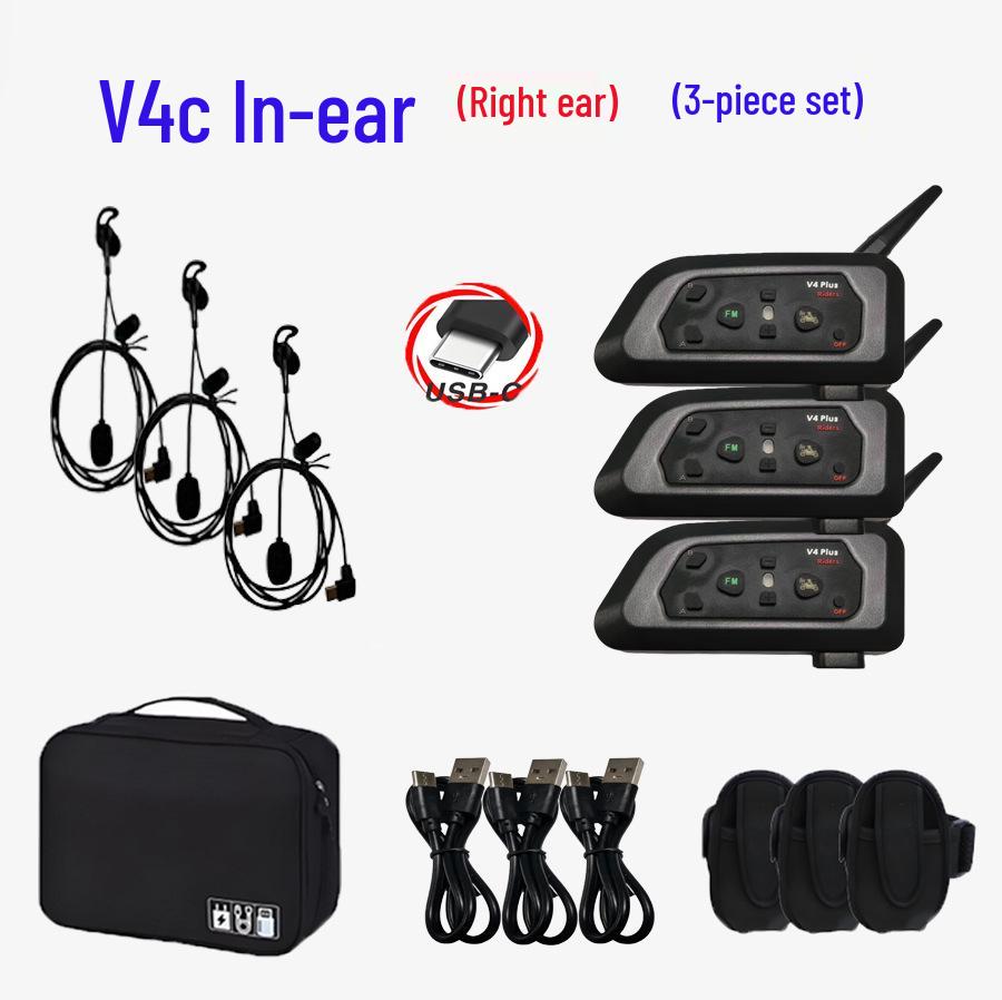 Neutral V4C Waterproof Noise-Cancelling Bluetooth Helmet Headset 3-Piece Set for Football Referees
