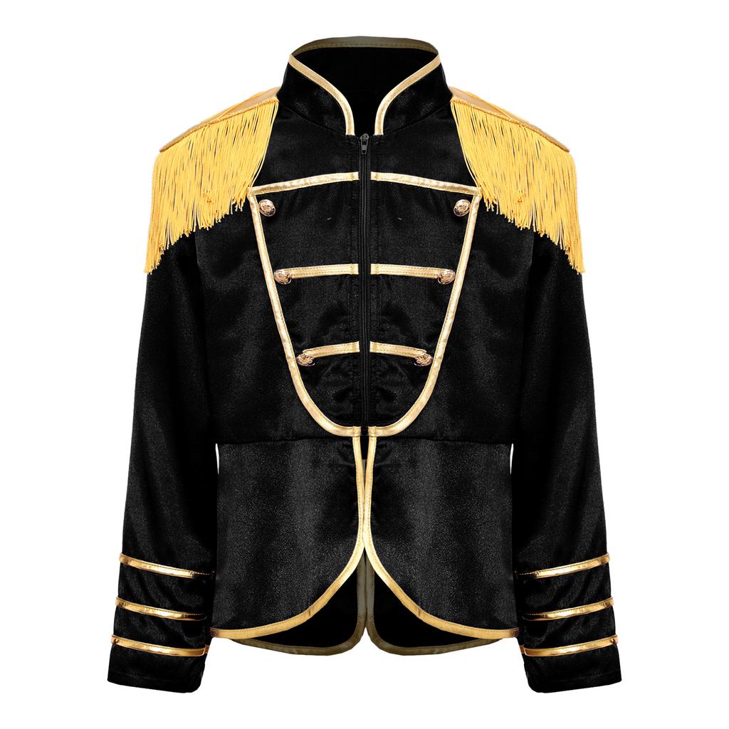 Giacca Costume Unisex per Bambini Band Rock Manica Lunga Frange Nappe Spalline Chiusura con Zip Design Diviso Cappotto