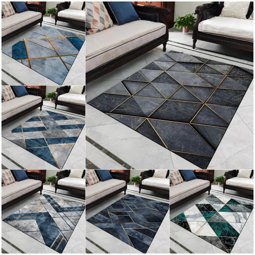 Leichter Luxus Geometrie Teppiche Modernes Wohnzimmer Großflächige Teppiche Zuhause Sofa Stuhl Seite Weiche Matte Raumdekor Eingangsbereich Flur Teppich