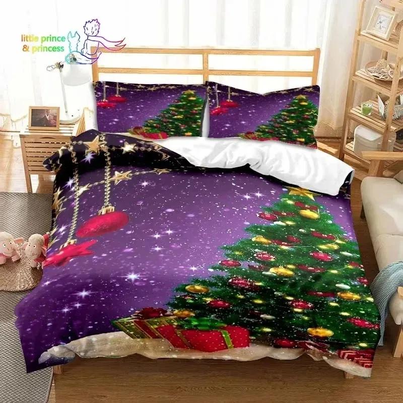 Christmas Snow Pattern With Text Bedding Set Single Twin Full Queen King Size Bed Set Aldult Boys Bedroom 3D Print
