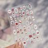 Bows Rabbits Nail Art Stickers 5D Softs Embossed Nail Decorations Stickers Sweet Cartoon Self Adhesive Nail Art Accessory Decal