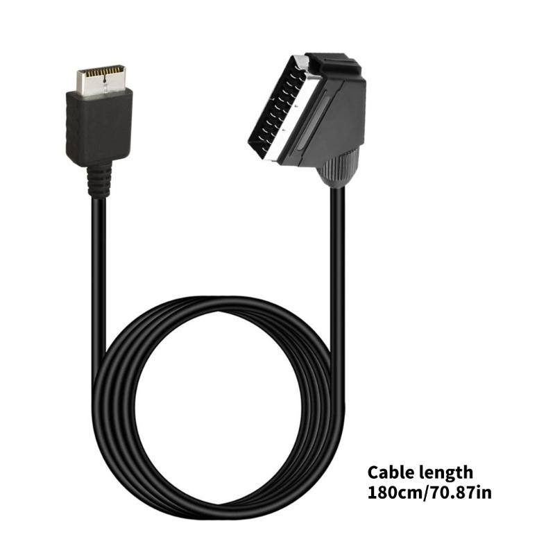 5.9ft SCART RGBs Cable For 1 2 3 Systems Enhanceds Sound Video Quality TV Gaming Accessory