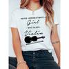 Viool Print T-shirt Klassiek Rond Hals Ultra-Zacht Korte Mouwen Sportief Geïnspireerd T-shirt voor Dames Gelegenheden