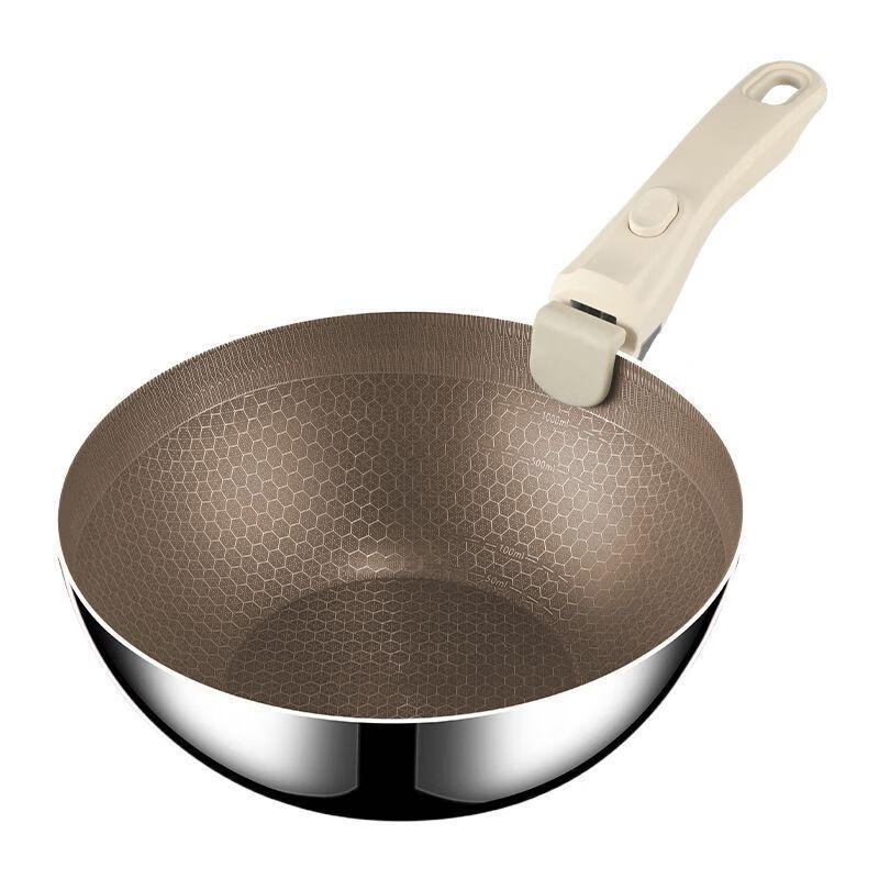 ZISIZ 24cm Detachable Non-Stick Titanium Wok