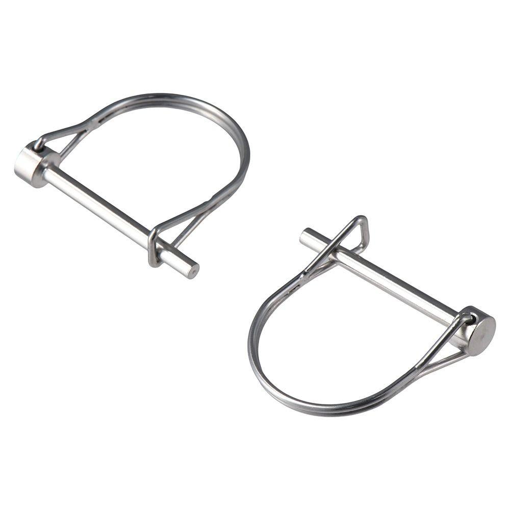 

2Pcs Tiny 316 Stainless Steel Full Marine Grade 3/16 x 1.97 Spring Buckle Pin Shaft Locking Pin D-shaped Safety Coupler Pin срібний