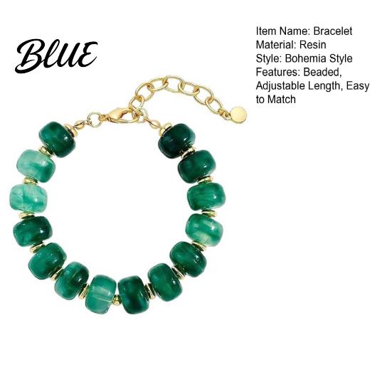 Easy Match Wristwear Women Bracelet Bohemian Style Multi-Layered Resin Beaded