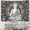 Tapiserie Zeul Indian Ganesha Tapiserie Indiană Alb Negru Statuie Buddha Templu Biserică Decor Tapiserie Pătură de Perete Tapiserie Covor de Perete