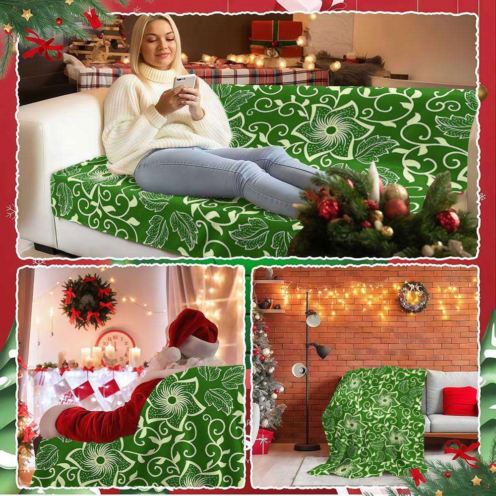 Green Vine Whimsy Winter Summer Flannel Blanket Throw Fleece Soft Fuzzy Plush Cozy Fleece Blankets for Sofa Ideal Gifts