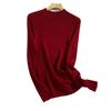 Worsted pure wool machine washable sweater seamless all-in-one semi-turtleneck wool sweater women's top slim fit