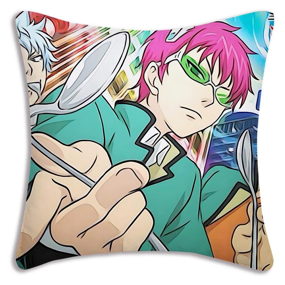 The D-Disastrous Life of Saiki K Pillow Covers Cartoon Sofa Decorative Home Double-sided Printing Short Plush Cute Cushion Cover