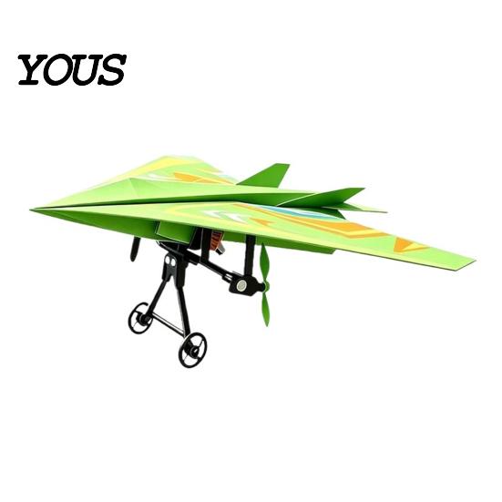 DIY Aircraft Building Kit Remote Control Paper Airplane Kit, with Gyro Stabilizer, 2.4GHz Wireless RC Indoor Outdoor Toy Plane Set, Educational