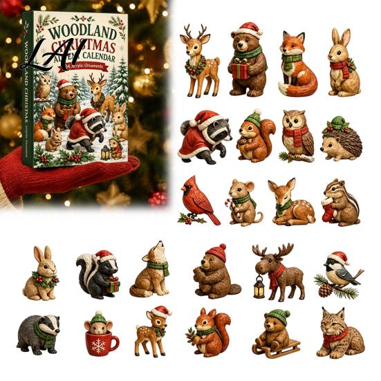 Advent Calendar for Boys 24 Days Christmas Calendar Forest Animals Countdown Surprise Unboxing Experience Cute Acrylic Collectible Toys Holiday Party