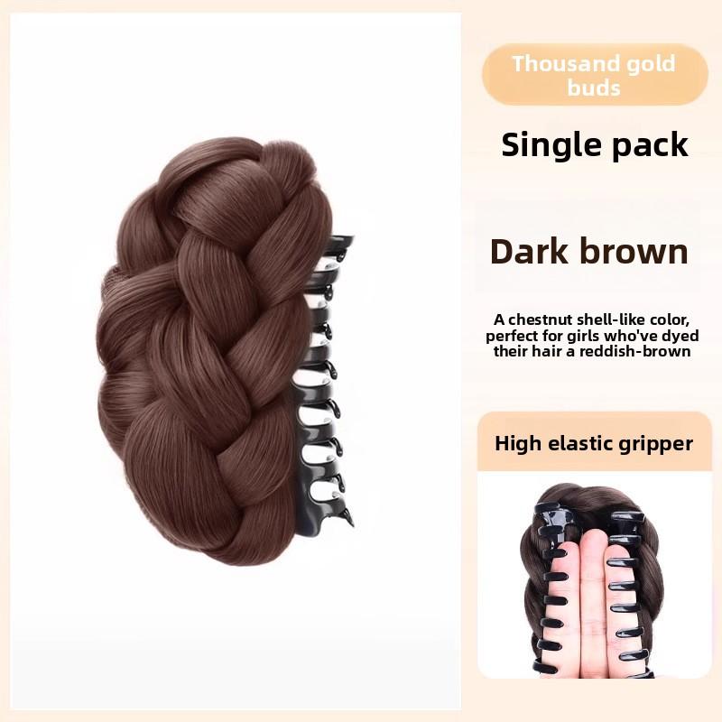 Chignon postiche pince à chignon pour cheveux chignon à griffes pour cheveux sommet crânien postiches cheveux texture duveteuse tempérament postiche black