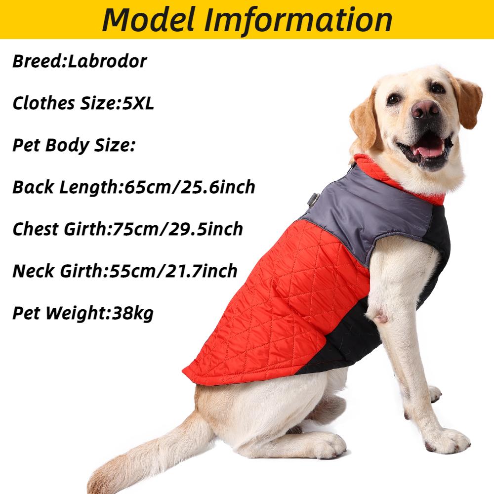 Winter Dog Clothes Small Large Dogs Warm Outdoor Waterproof Pet Coat With D-Ring Big Dogs Coat Reflective Pug Labrador Vest Coat