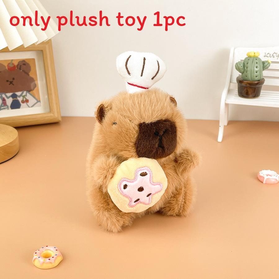 Capybara Cartoon Chef Plush Doll Children Toys Keychains Backpack Decoration