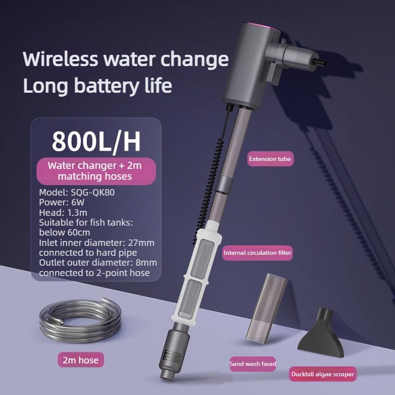 Fish Tank Waste Suction Water Changer Cleaning Tool Automatic Water Extraction Self-Priming Pump Electric Sand Washer