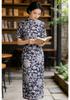Vintage Cheongsam Summer New Elegant Chinese Style Buckle Daily Improvement Mother Dress 118111