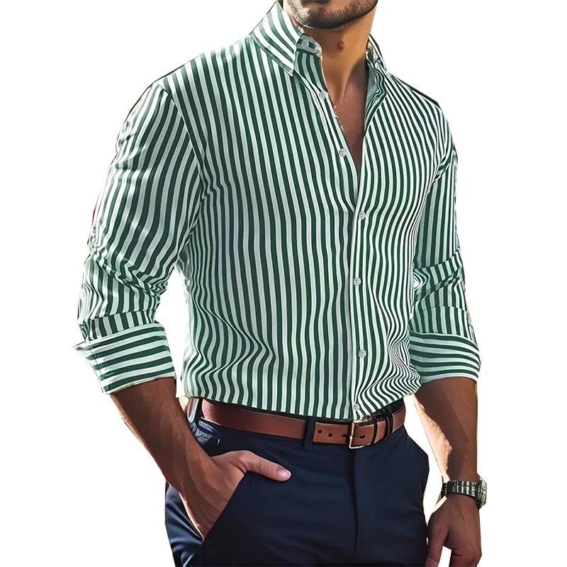 Spring and Autumn Men's Long Sleeved Button Up Shirt 3D Digital Printing for Casual Daily Entertainment and Fashion Design