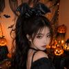 Elegant Halloween Hair Bow Gothic Spider Web Hair Tie Portable Bat Scrunchie  Wedding