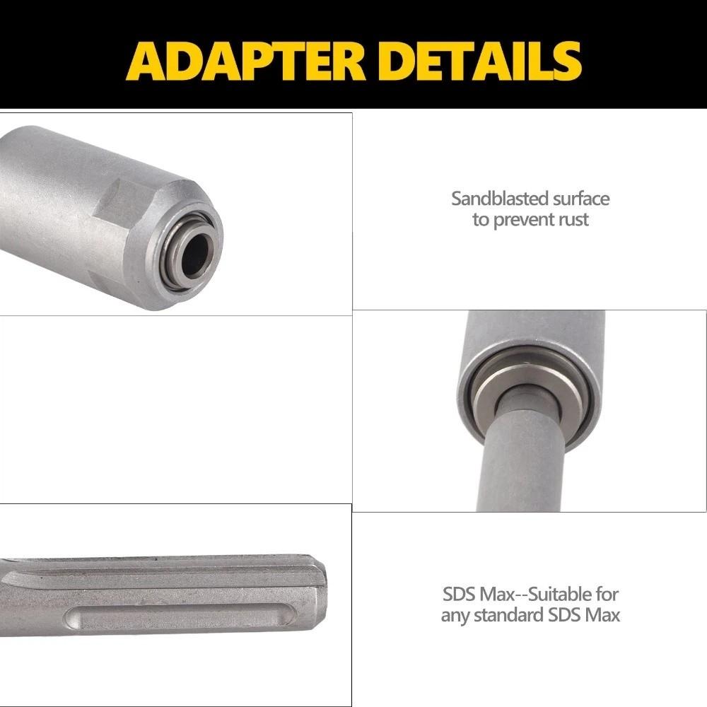 SDS-Max auf SDS-Plus SDS-Adapter Schnellwechsel Professional Bohrhämmer-Adapter Silber Bohrhammer-Anschlussadapter