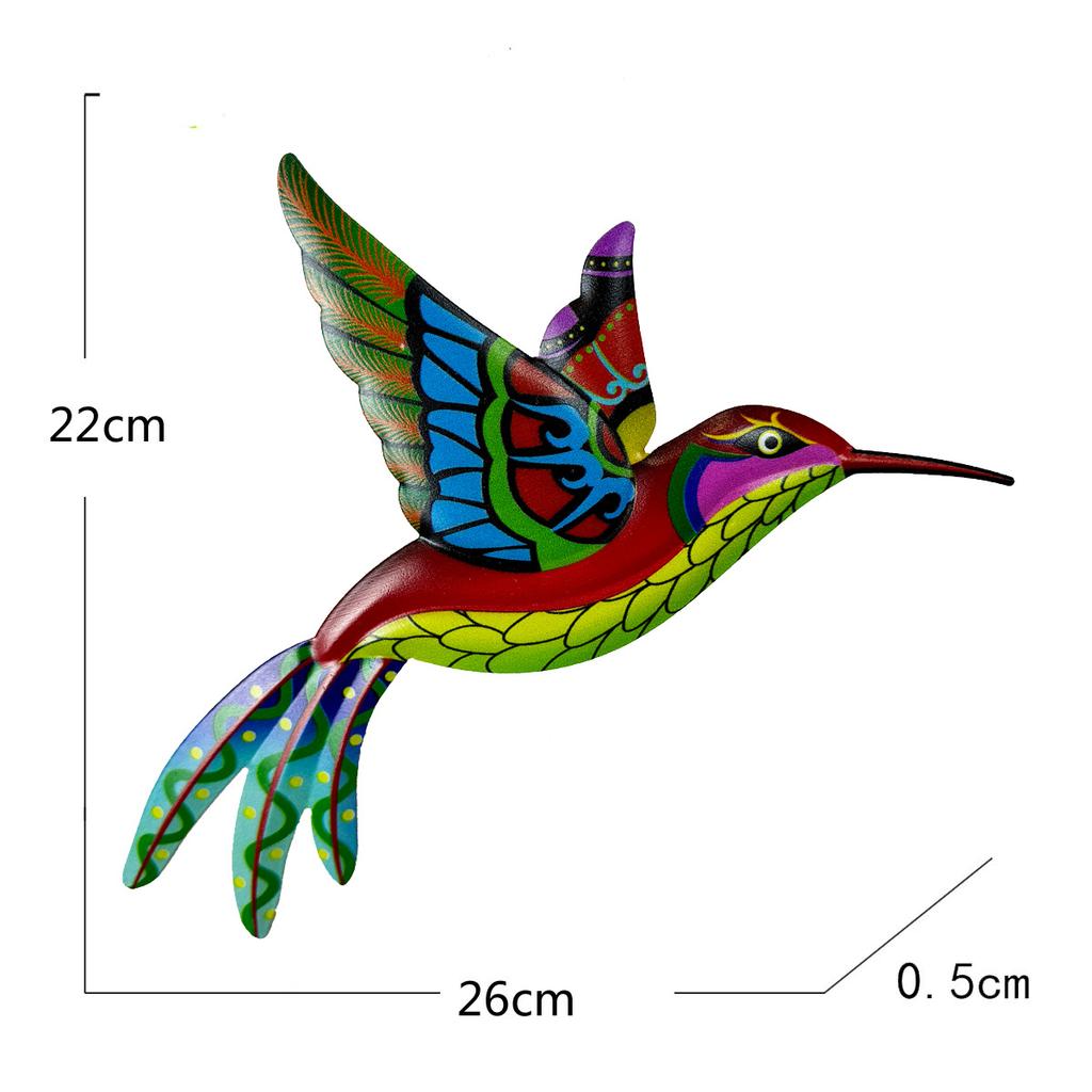 3D Colorful Garden Birds Sculpture Outdoor Iron Hanging Decor Ornaments,Wall Art Decorations for Fence Patio Balcony Living Room