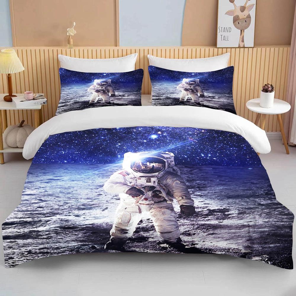 10 Sizes Space Astronaut Bedding Set Queen King Single Cartoons Duvet Covers with Pillowcase Bed Cover Sets for Boys Girls